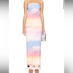 Pastel multi color stretch midi dress. Size M/L from revolve.